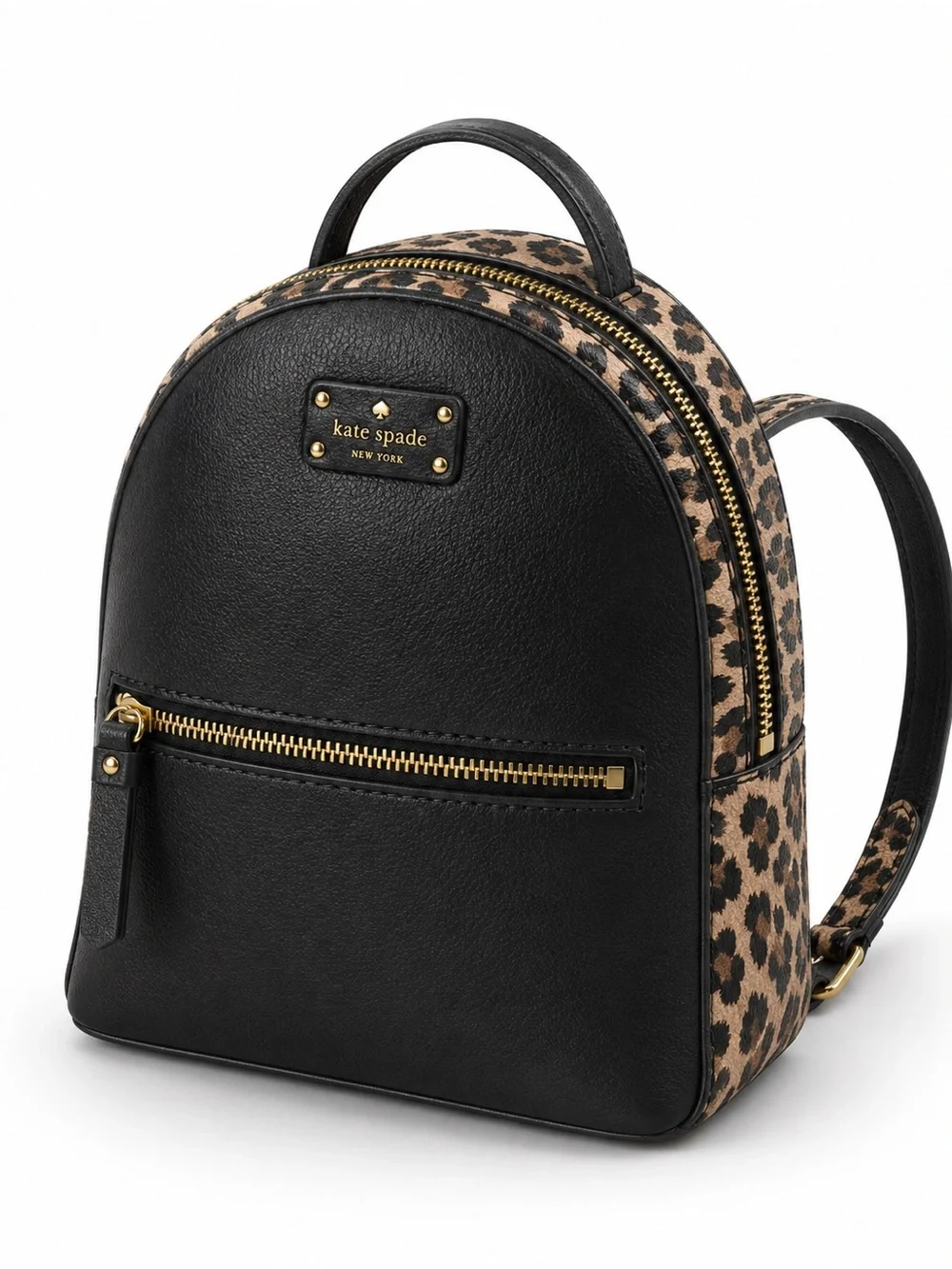 kate spade Leopard Accent Black Mini Backpack
